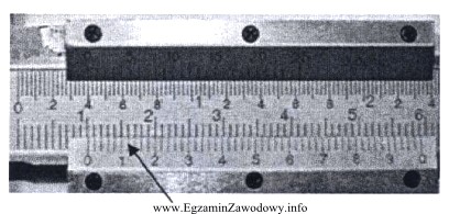 Wskazanie suwmiarki (w miejscu oznaczonym strzałką) o działce 