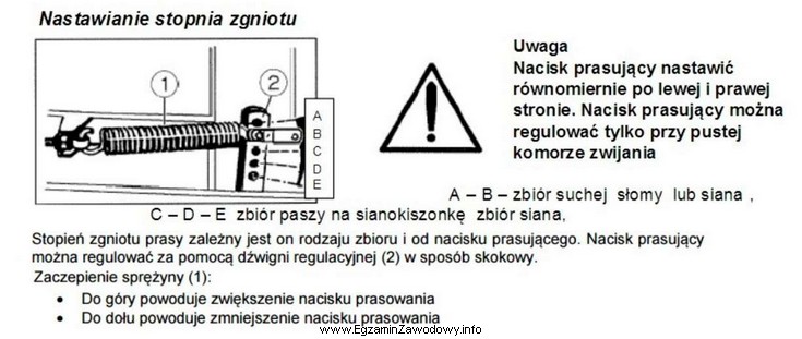 W której pozycji należy ustawić dźwignię regulacyjną 