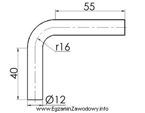 Rysunek przedstawia gotowy element wykonany z pręta okrągł