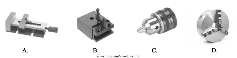 Który z przedstawionych uchwytów stosowany jest na tokarce 