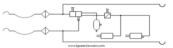 Schemat przedstawia dwuprzewodową instalację przyczepy