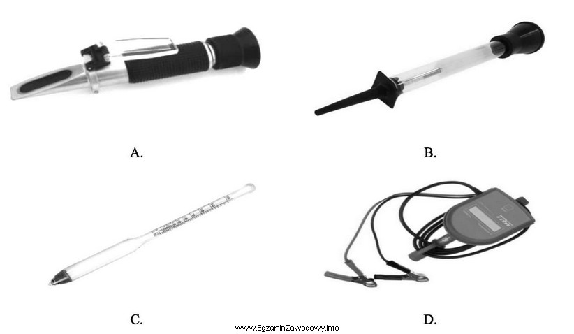 Do sprawdzenia gęstości elektrolitu w akumulatorze należy 