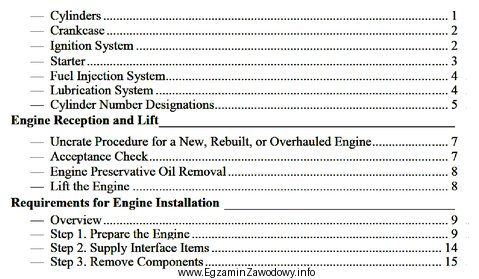 Na rysunku zamieszczono fragment dokumentu <i>IO-360-N1A Engine 