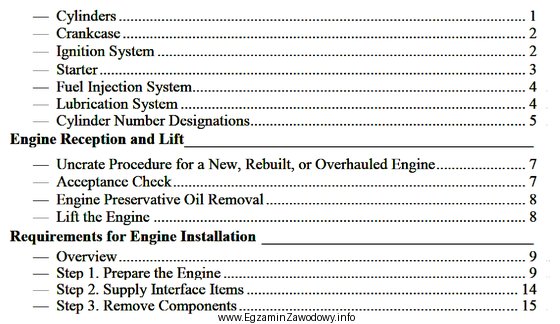 Na rysunku zamieszczono fragment dokumentu IO-360-N1A Engine Installation 