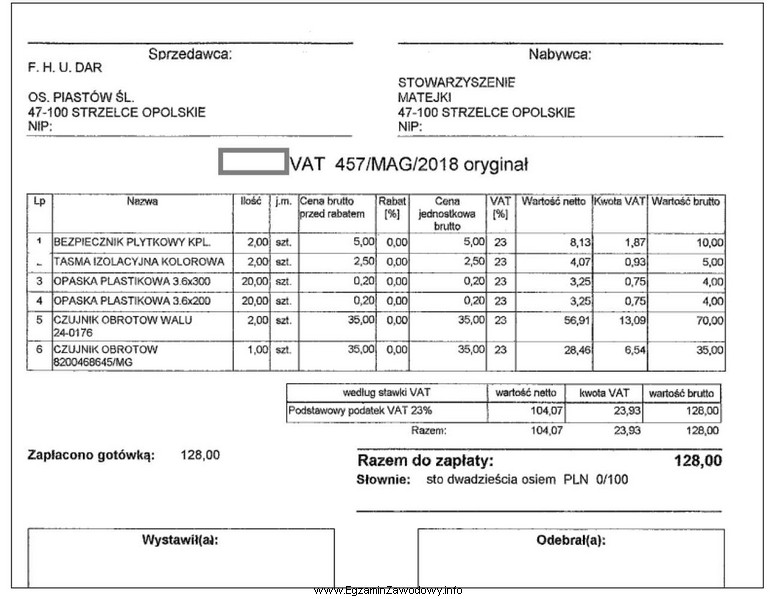 Przedstawiony na rysunku dokument to