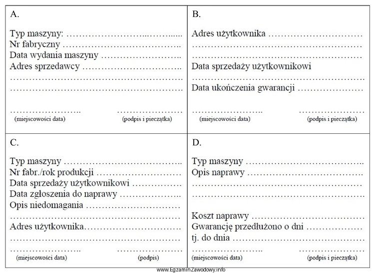 Który z przedstawionych dokumentów powinien wypełnić uż