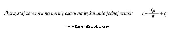 Ile wynosi czas wykonania 40 szt. tarcz, jeżeli: tpz = 0,75 godziny 