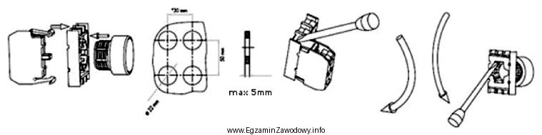 Na podstawie fragmentu instrukcji montażu przycisku sterującego dobierz 