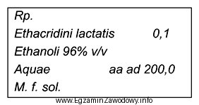 Ile wynosi stężenie etakrydyny mleczanu w leku recepturowym 