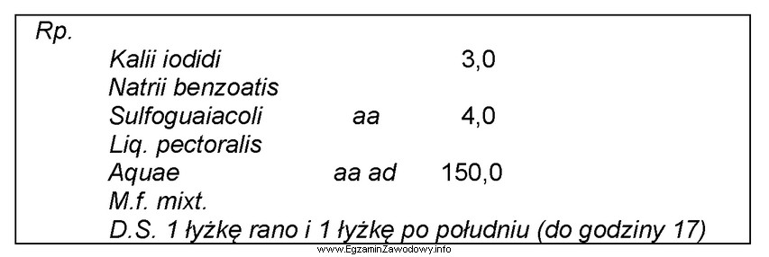 Oblicz dawkę jednorazową jodku potasu, którą przyjmie pacjent zaż