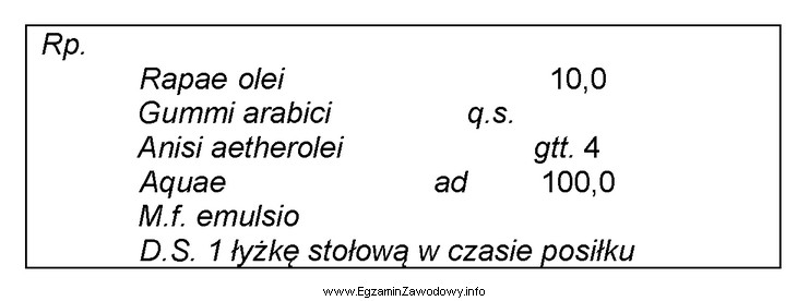 Oblicz ilość gumy arabskiej, której należy uż