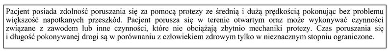 Który stopień mobilności posiada pacjent zgodnie z podanym 