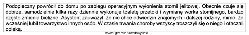 Najbardziej prawdopodobnym powodem unikania kontaktów towarzyskich przez opisanego podopiecznego 