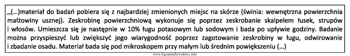 Badanie opisane powyżej pozwala na rozpoznanie