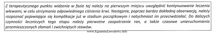 Opis postępowania w nagłych wypadkach dotyczy fazy