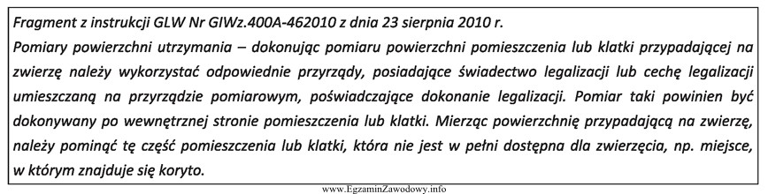 Zgodnie z podaną niżej instrukcją, pomieszczenie dla zwierząt 