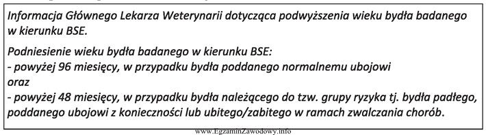 Na podstawie zamieszczonej informacji określ w latach wiek bydł