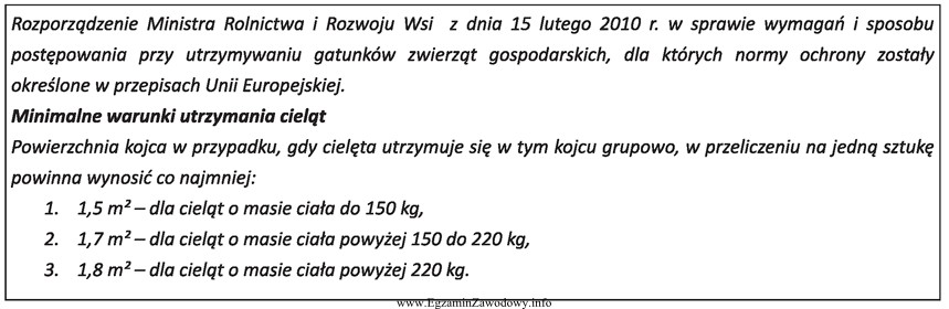 Na podstawie danych z rozporządzenia, określ obsadę cielą