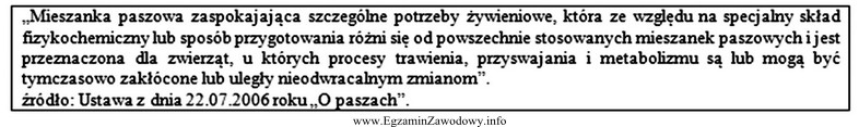 Jak nazywamy opisaną mieszankę paszową?