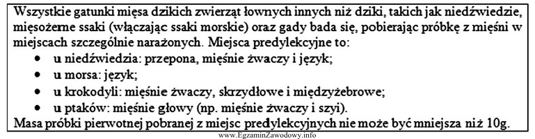 Przytoczony fragment instrukcji dotyczy pobierania próbek celem wykluczenia