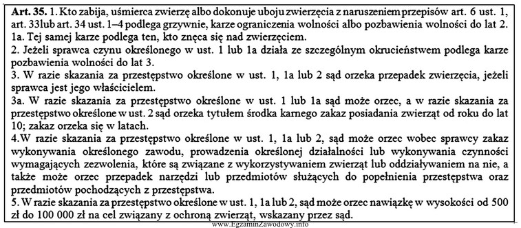 Na podstawie fragmentu ustawy określ, ile lat pozbawienia wolnoś