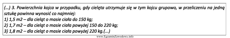 Na podstawie fragmentu rozporządzenia określ maksymalną obsadę cielą