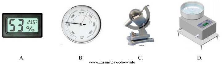 Wskaż przyrząd przeznaczony do pomiaru wilgotności powietrza.
