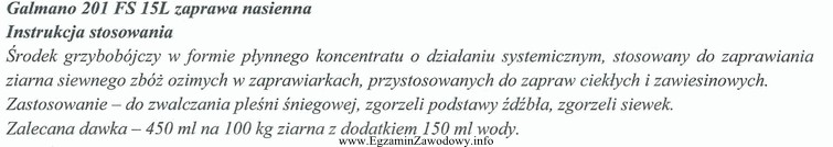 Na podstawie przedstawionej instrukcji oblicz, ile ml preparatu należy 