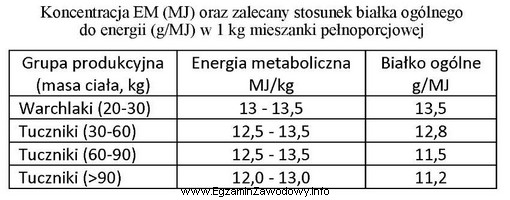 Ile gramów białka ogólnego pobierze tucznik o 