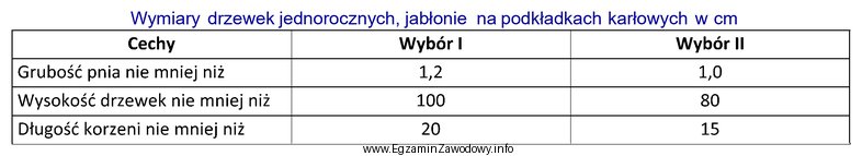 Dobierz drzewko należące do wyboru I.