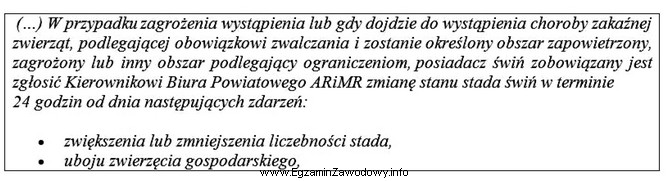 Hodowca tuczników, z siedzibą stada na terenie obszaru zapowietrzonego, 