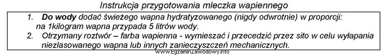 Na podstawie instrukcji oblicz, ile wapna hydratyzowanego należy uż