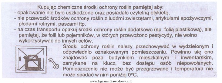 Środki ochrony roślin należy przechowywać