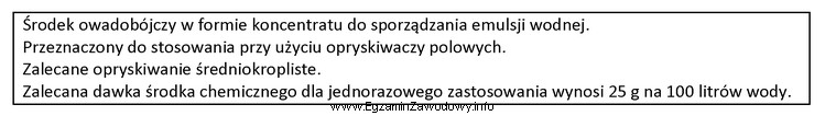 Na podstawie podanych informacji, oblicz dawkę preparatu potrzebną do sporzą