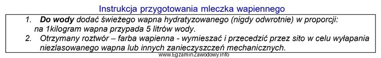 Na podstawie instrukcji oblicz, ile wapna hydratyzowanego należy uż