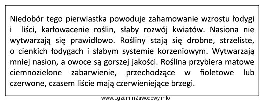 Niedobór którego pierwiastka w roślinach może 