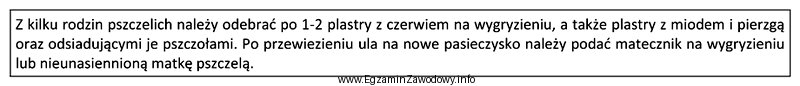 Której metody tworzenia rodzin pszczelich dotyczy opis?