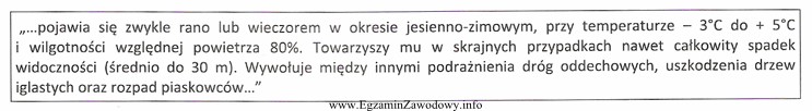 Zamieszczony fragment charakteryzuje i opisuje skutki