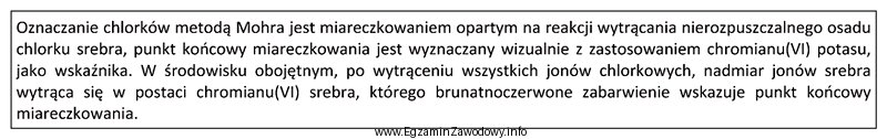 Które z równań reakcji obrazuje proces oznaczania chlorkó