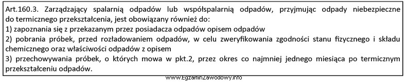 Odpady niebezpieczne przywieziono do spalarni 10 maja, pobrano z nich pró