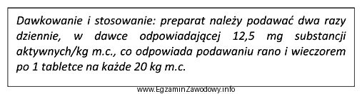 Na podstawie informacji przedstawionej w ramce określ, ile tabletek 