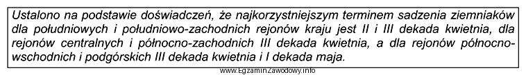 Ustal optymalny termin sadzenia ziemniaków w północno-wschodniej 