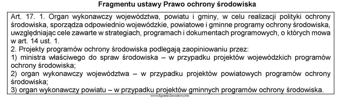 Na podstawie zamieszczonego fragmentu ustawy wskaż, programy opiniowane przez Ministra 