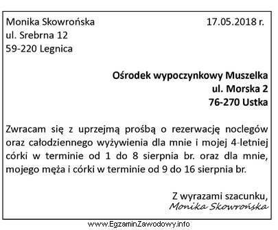 Na podstawie zamieszczonego zamówienia określ, który pakiet 