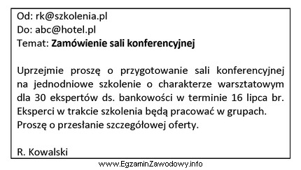 Na podstawie zamieszczonego zamówienia określ, w jaki sposó