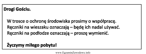 W którym z podanych miejsc pokojowa powinna umieścić 