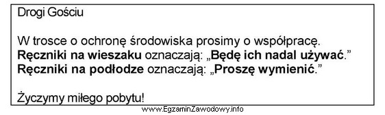 W którym z podanych miejsc pokojowa powinna umieścić 