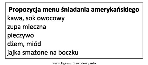 Którą z podanych potraw można uzupełnić podaną 