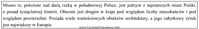 Jak nazywa się opisane miasto?