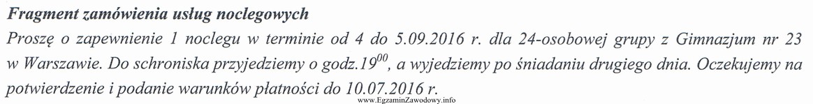 Których niezbędnych informacji brakuje w zamieszczonym fragmencie zamó